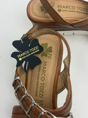 Marco Tozzi by Guido Maria Kretschmer Damen Keilsandalen Cognac Gr. 40 Neu mit Etikett