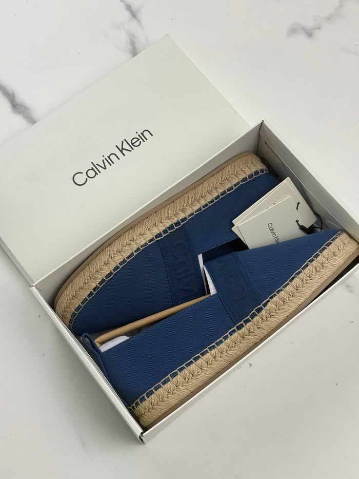 Calvin Klein Oblique Espadrille Webbing Damen Espadrilles Blau Gr. 38 Neu