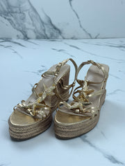 Next Regular Fit Damen Keilabsatz Sandalen Gold Gr. 40 Neu