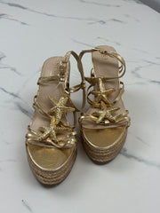 Next Regular Fit Damen Keilabsatz Sandalen Gold Gr. 40 Neu