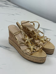Next Regular Fit Damen Keilabsatz Sandalen Gold Gr. 40 Neu