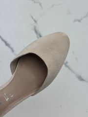 Tamaris Damen Pumps Beige Veloursoptik Riemchen Blockabsatz Gr. 41