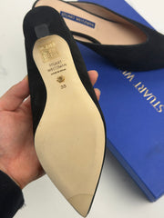 Stuart Weitzman Lulah Damen Mules Schwarz Wildleder Gr. 35