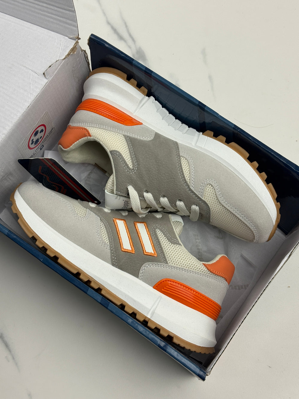 Beppi Damen Sneaker Grau Orange Gr. 37 Neu mit Etikett