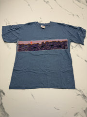 Bulurru Australia Herren T-Shirt Blau Gr. M Aboriginal Art Känguru 100% Baumwolle