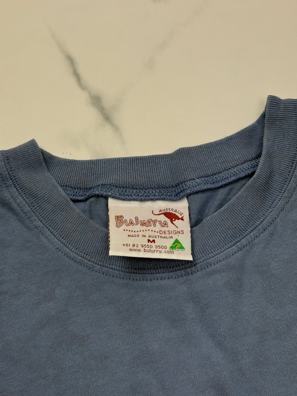 Bulurru Australia Herren T-Shirt Blau Gr. M Aboriginal Art Känguru 100% Baumwolle
