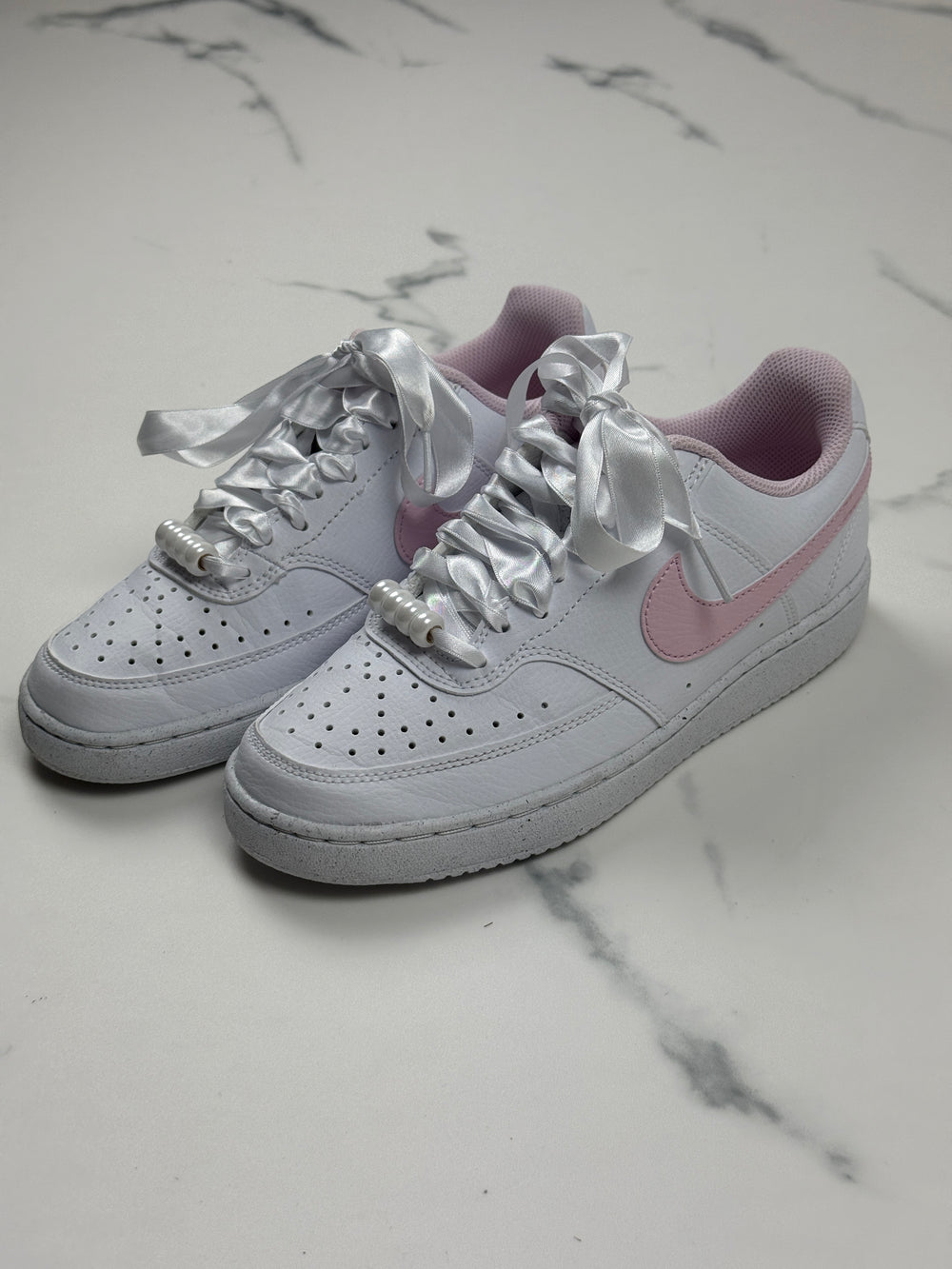 Nike Court Vision Low Damen Sneaker Weiß Rosa Gr. 36,5
