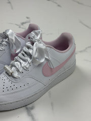 Nike Court Vision Low Damen Sneaker Weiß Rosa Gr. 36,5
