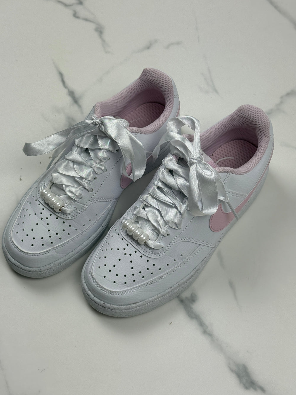 Nike Court Vision Low Damen Sneaker Weiß Rosa Gr. 36,5