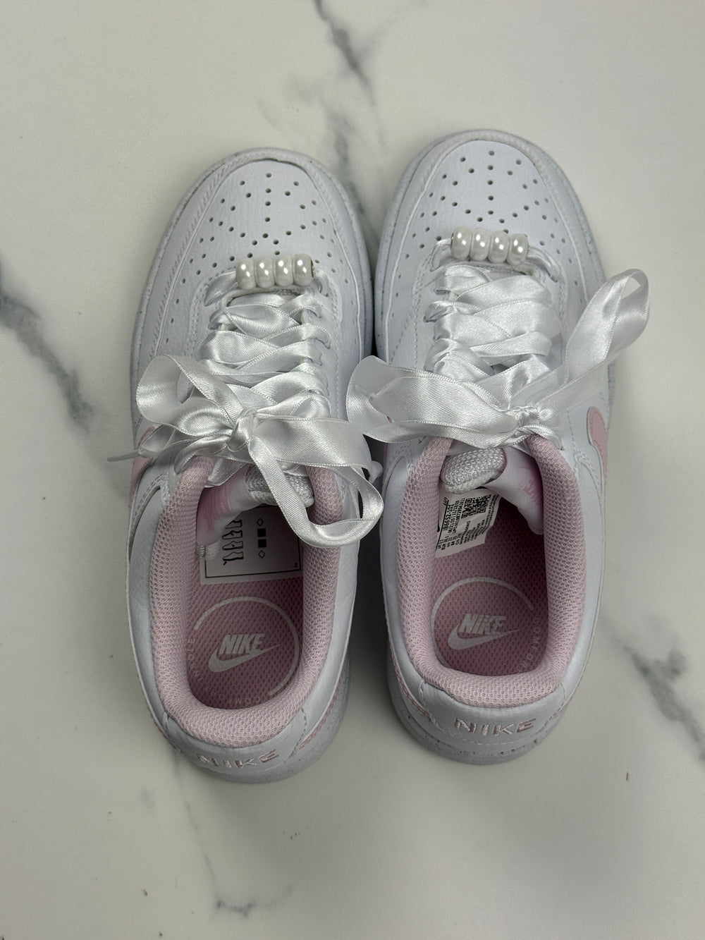 Nike Court Vision Low Damen Sneaker Weiß Rosa Gr. 36,5