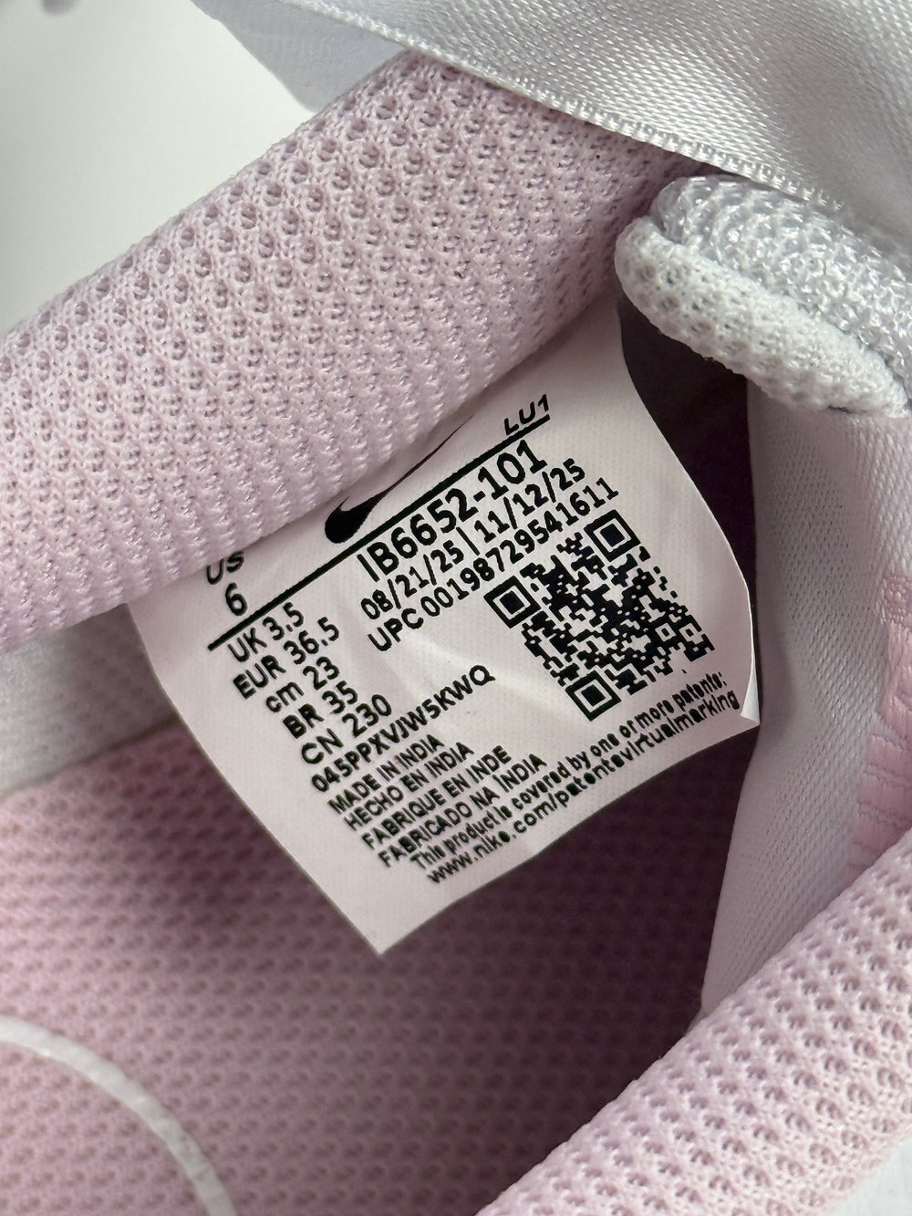 Nike Court Vision Low Damen Sneaker Weiß Rosa Gr. 36,5
