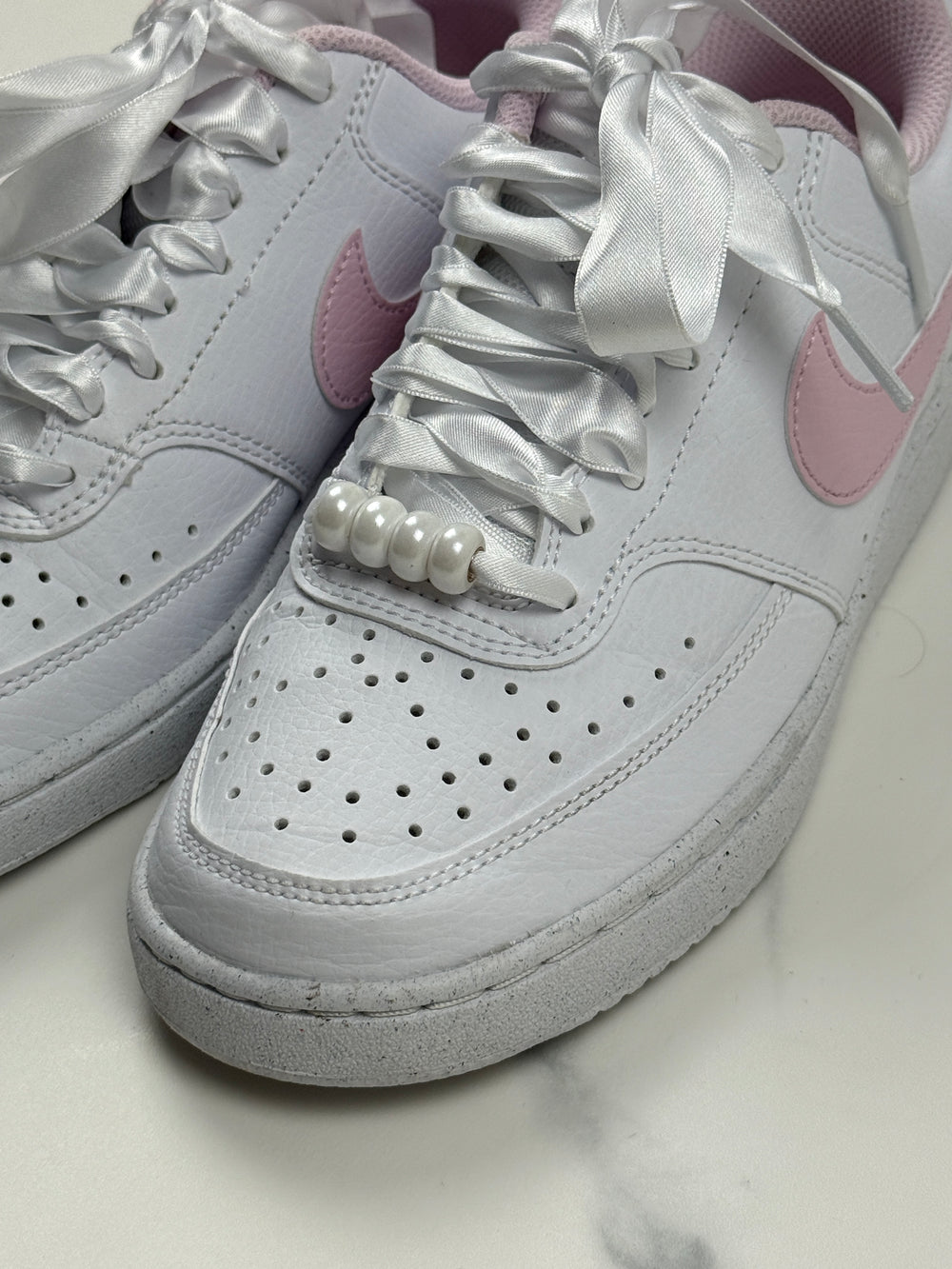Nike Court Vision Low Damen Sneaker Weiß Rosa Gr. 36,5