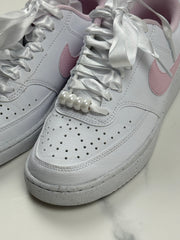 Nike Court Vision Low Damen Sneaker Weiß Rosa Gr. 36,5