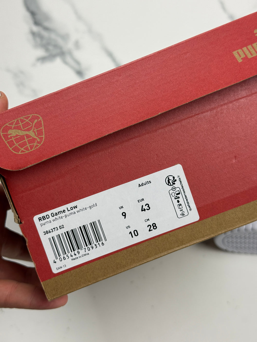 Puma RBD Game Low Herren Sneaker Weiß Gold Gr. 43