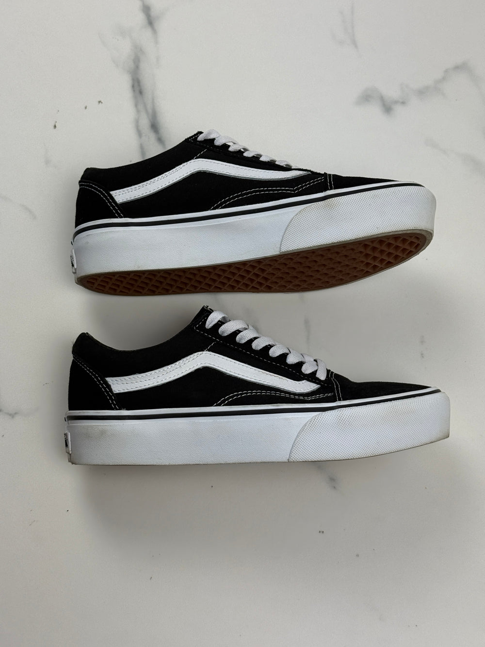 Vans Old Skool Platform Damen Sneaker Schwarz Weiß Gr. 38