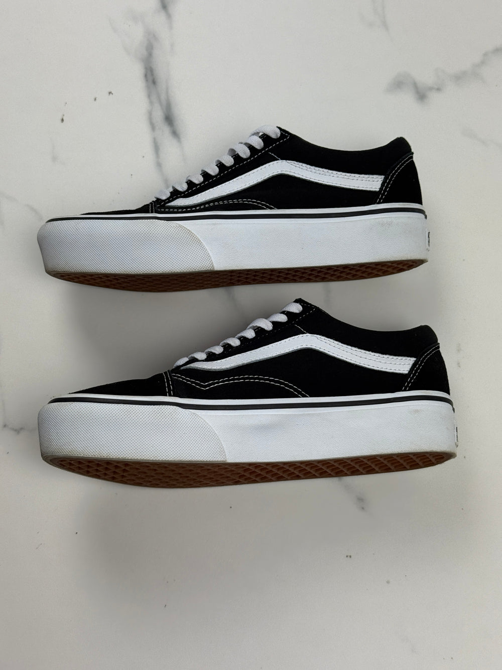 Vans Old Skool Platform Damen Sneaker Schwarz Weiß Gr. 38