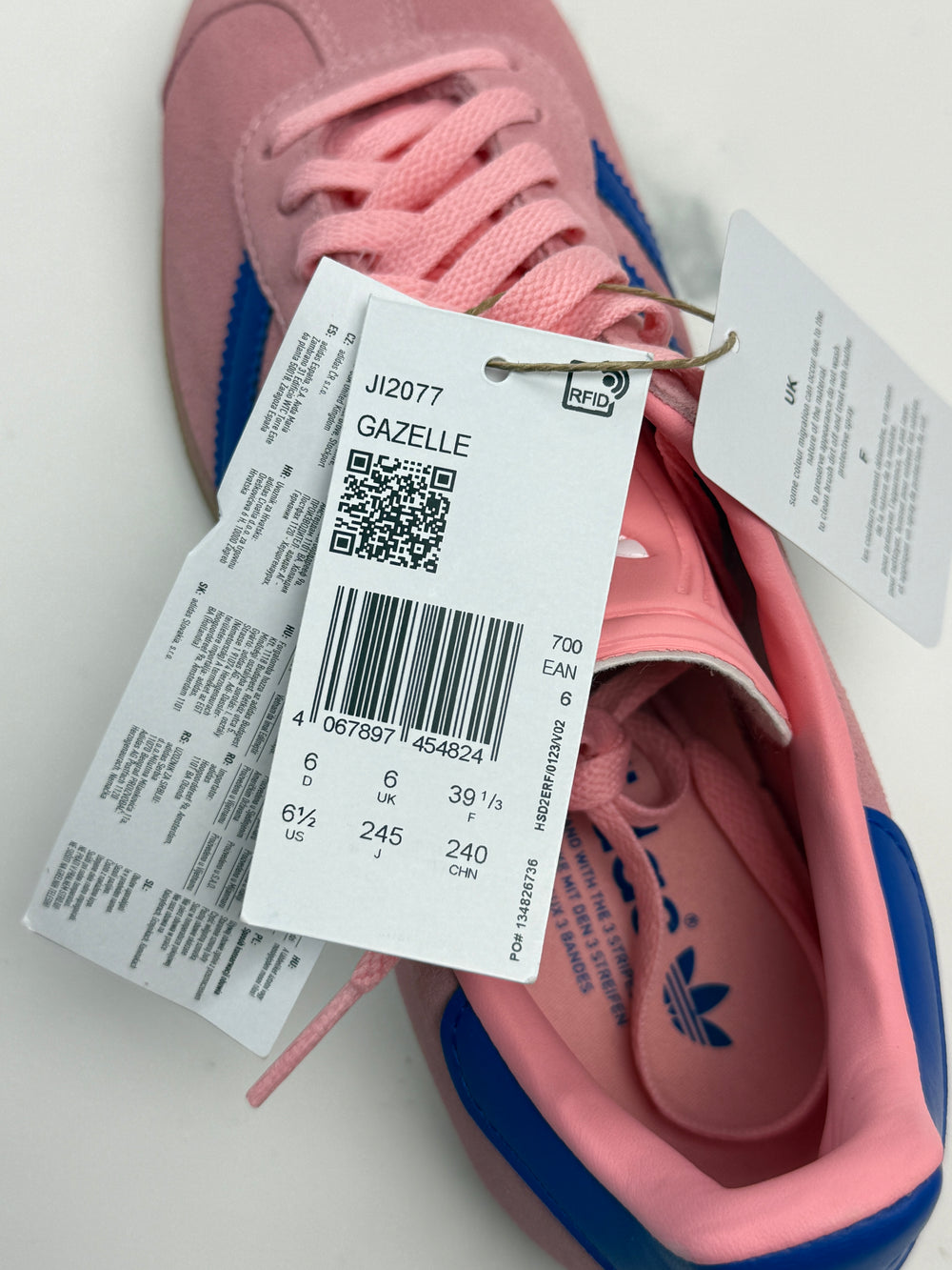 Adidas Originals Gazelle Damen Sneaker Rosa Blau Wildleder Gr. 39 1/3