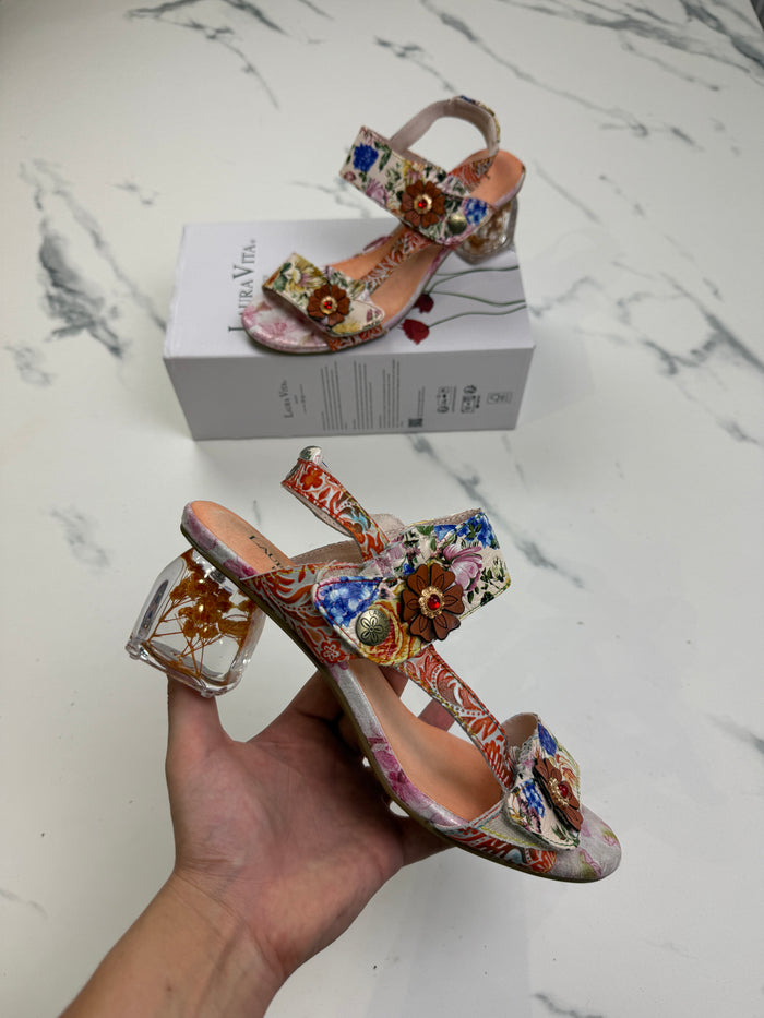 Laura Vita Framboiseo 26 Damen Leder Sandalen Coral Multicolor Gr. 41