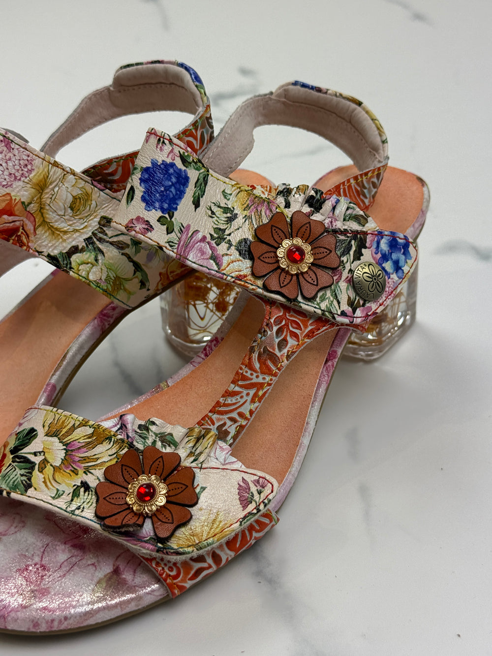 Laura Vita Framboiseo 26 Damen Leder Sandalen Coral Multicolor Gr. 41