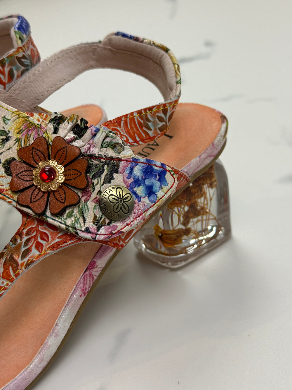 Laura Vita Framboiseo 26 Damen Leder Sandalen Coral Multicolor Gr. 41