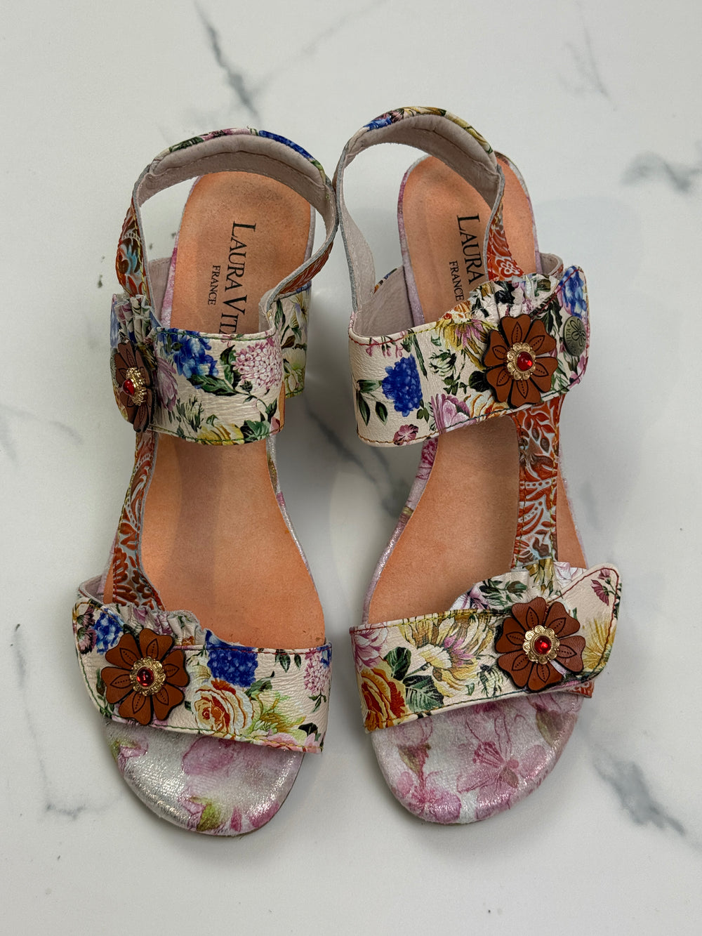 Laura Vita Framboiseo 26 Damen Leder Sandalen Coral Multicolor Gr. 41
