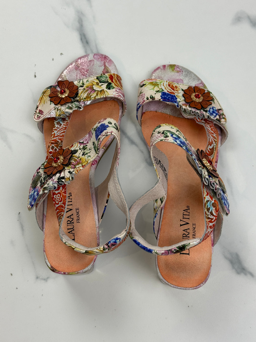 Laura Vita Framboiseo 26 Damen Leder Sandalen Coral Multicolor Gr. 41