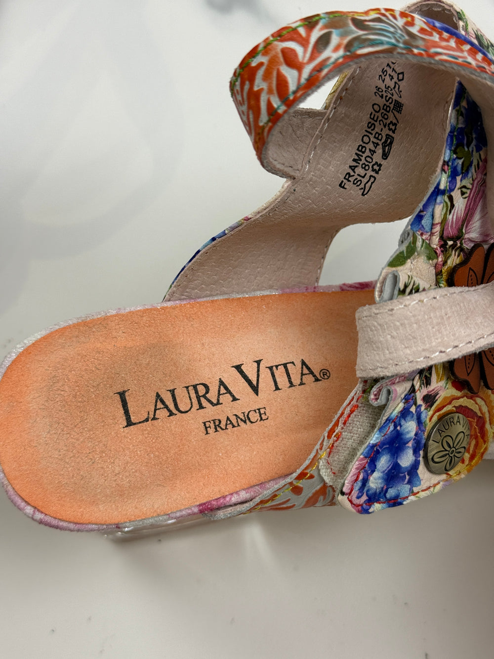 Laura Vita Framboiseo 26 Damen Leder Sandalen Coral Multicolor Gr. 41