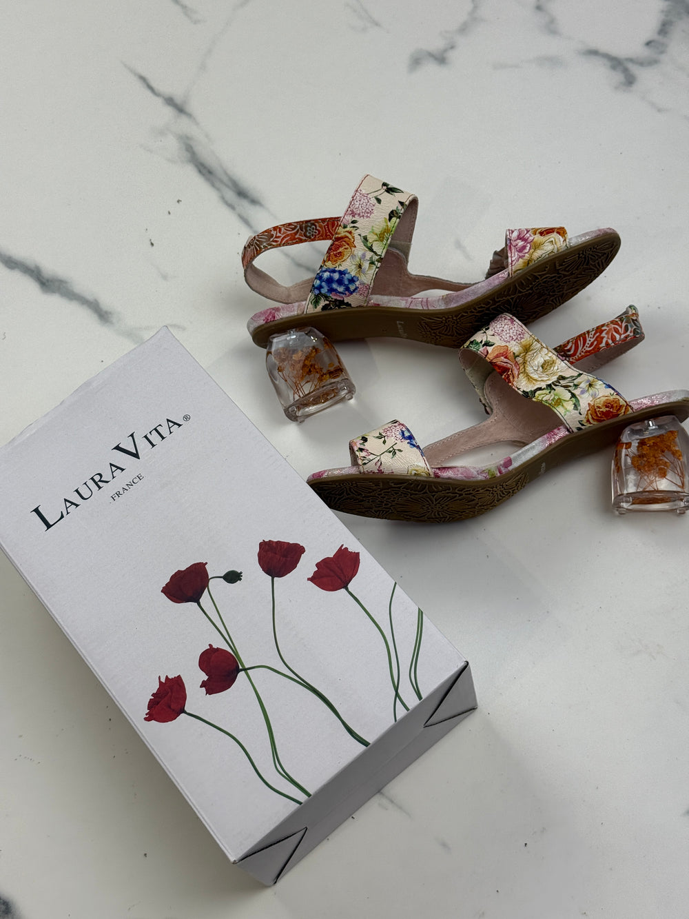 Laura Vita Framboiseo 26 Damen Leder Sandalen Coral Multicolor Gr. 41