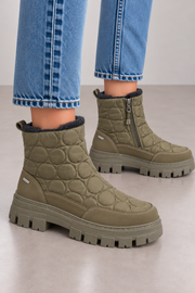 Marco Tozzi Damen Winterstiefel Khaki Neu