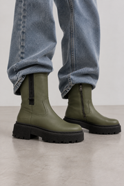 G-Star RAW Kafey PFM HGH Damen Leder Boots Schwarz Olivgrün Gr. 36