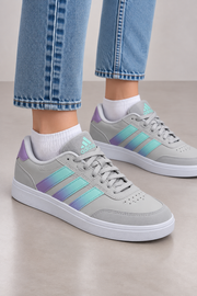 Adidas Courtblock Damen Sneaker Grau Mint Lila Gr. 38 2/3