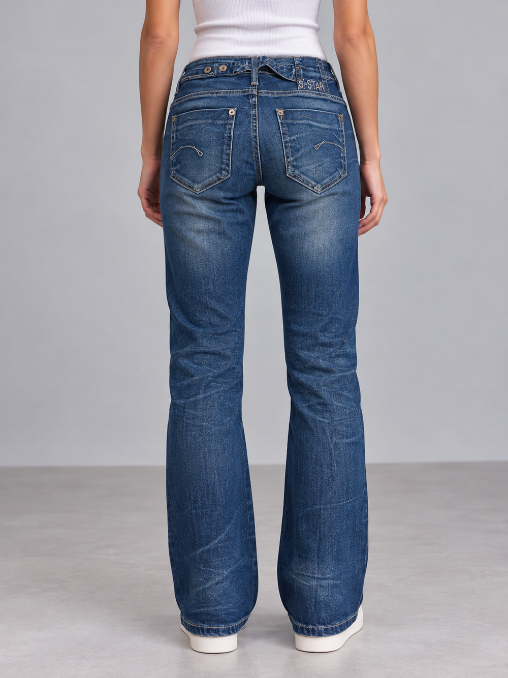 G-Star Damen Jeans Blau Gr. S W27 Bootcut 98% Baumwolle Made in Italy