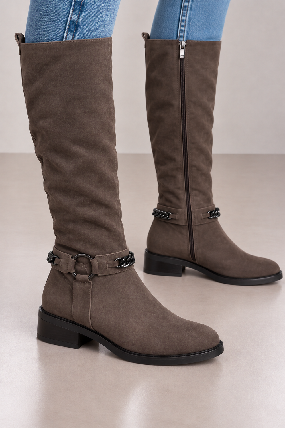 Inuovo Damen Stiefel Braun Leder Gr. 39 Neu