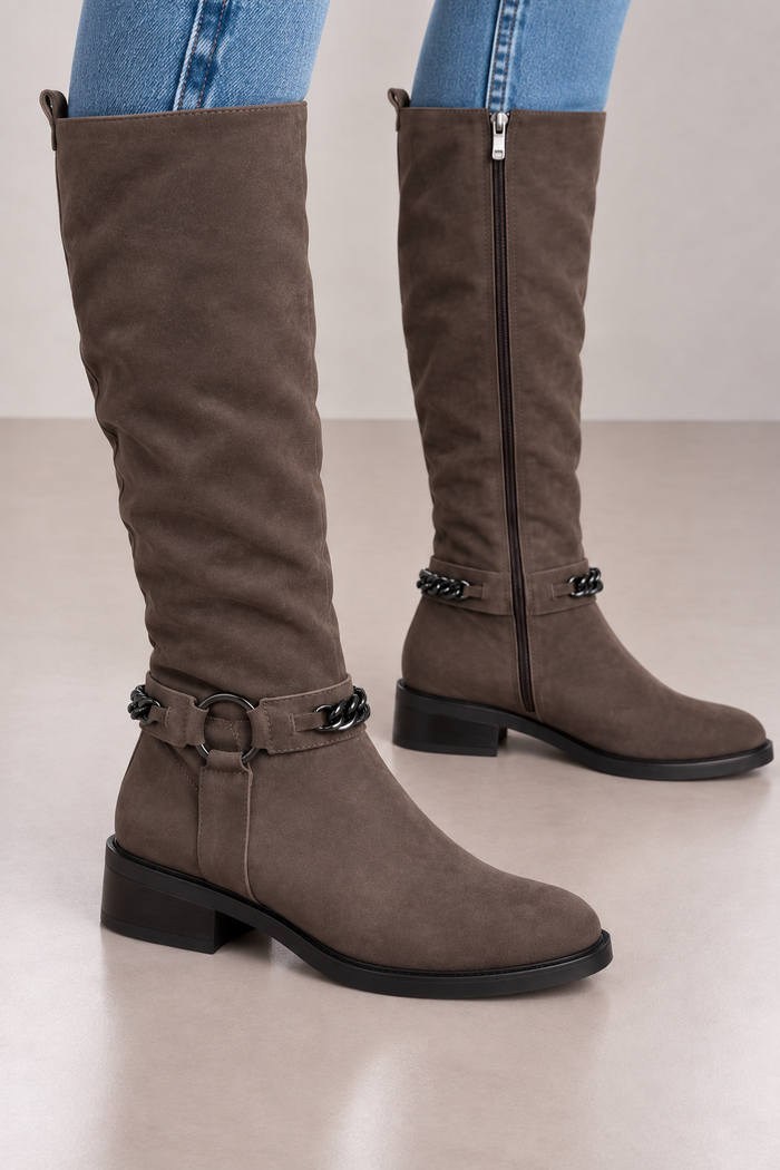 Inuovo Damen Stiefel Braun Leder Gr. 39 Neu