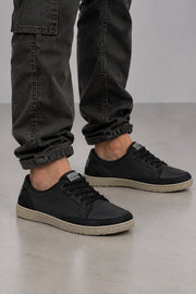 Clarks Herren Leder Sneaker Schwarz Gr. 42,5